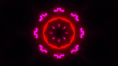 Psikedelik Kaleydoskop Patlaması simetrik kaleydoskop şekilleri patlıyor ve canlı renklerle beatendly döngülerde şekil değiştiriyor