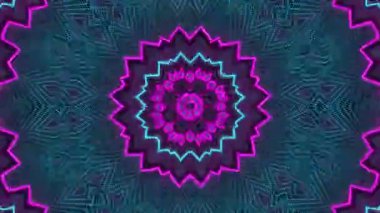 Psikedelik Kaleydoskop Patlaması simetrik kaleydoskop şekilleri patlıyor ve canlı renklerle beatendly döngülerde şekil değiştiriyor