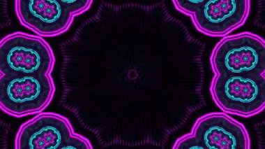 Psikedelik Kaleydoskop Patlaması simetrik kaleydoskop şekilleri patlıyor ve canlı renklerle beatendly döngülerde şekil değiştiriyor