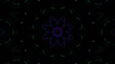 Psikedelik Kaleydoskop Patlaması simetrik kaleydoskop şekilleri patlıyor ve canlı renklerle beatendly döngülerde şekil değiştiriyor