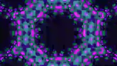 Psikedelik Kaleydoskop Patlaması simetrik kaleydoskop şekilleri patlıyor ve canlı renklerle beatendly döngülerde şekil değiştiriyor