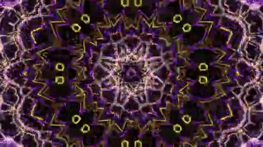 Psikedelik Kaleydoskop Patlaması simetrik kaleydoskop şekilleri patlıyor ve canlı renklerle beatendly döngülerde şekil değiştiriyor