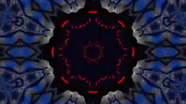 Psikedelik Kaleydoskop Patlaması simetrik kaleydoskop şekilleri patlıyor ve canlı renklerle beatendly döngülerde şekil değiştiriyor