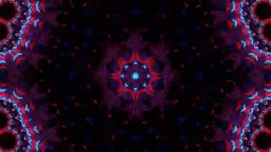 Psychedelic Kaleidoscope Burst Symmetric kaleidoscope shapes bursting and morphing with vibrant colors on beatfriendly loops