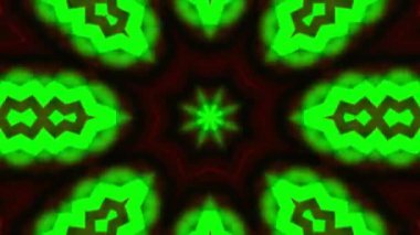 Psikedelik Kaleydoskop Patlaması simetrik kaleydoskop şekilleri patlıyor ve canlı renklerle beatendly döngülerde şekil değiştiriyor