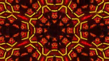 Psikedelik Kaleydoskop Patlaması simetrik kaleydoskop şekilleri patlıyor ve canlı renklerle beatendly döngülerde şekil değiştiriyor