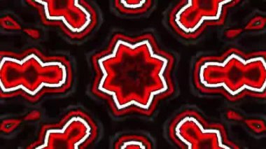 Psikedelik Kaleydoskop Patlaması simetrik kaleydoskop şekilleri patlıyor ve canlı renklerle beatendly döngülerde şekil değiştiriyor