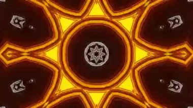 Psikedelik Kaleydoskop Patlaması simetrik kaleydoskop şekilleri patlıyor ve canlı renklerle beatendly döngülerde şekil değiştiriyor