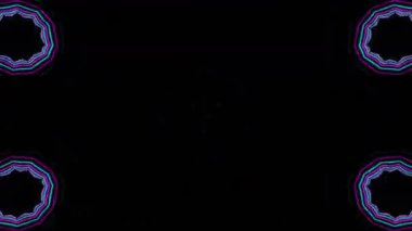 Psikedelik Kaleydoskop Patlaması simetrik kaleydoskop şekilleri patlıyor ve canlı renklerle beatendly döngülerde şekil değiştiriyor