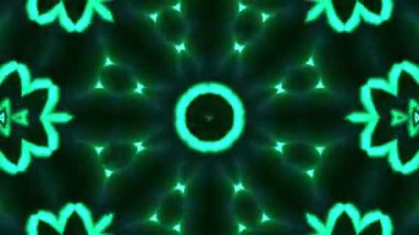 Psikedelik Kaleydoskop Patlaması simetrik kaleydoskop şekilleri patlıyor ve canlı renklerle beatendly döngülerde şekil değiştiriyor