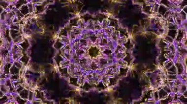 Psikedelik Kaleydoskop Patlaması simetrik kaleydoskop şekilleri patlıyor ve canlı renklerle beatendly döngülerde şekil değiştiriyor