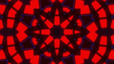 Psikedelik Kaleydoskop Patlaması simetrik kaleydoskop şekilleri patlıyor ve canlı renklerle beatendly döngülerde şekil değiştiriyor