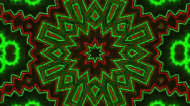 Psikedelik Kaleydoskop Patlaması simetrik kaleydoskop şekilleri patlıyor ve canlı renklerle beatendly döngülerde şekil değiştiriyor