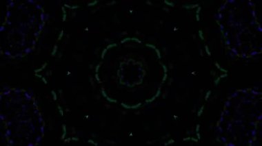 Psikedelik Kaleydoskop Patlaması simetrik kaleydoskop şekilleri patlıyor ve canlı renklerle beatendly döngülerde şekil değiştiriyor