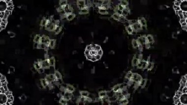 Psikedelik Kaleydoskop Patlaması simetrik kaleydoskop şekilleri patlıyor ve canlı renklerle beatendly döngülerde şekil değiştiriyor