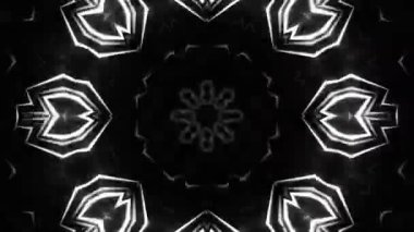 Psikedelik Kaleydoskop Patlaması simetrik kaleydoskop şekilleri patlıyor ve canlı renklerle beatendly döngülerde şekil değiştiriyor