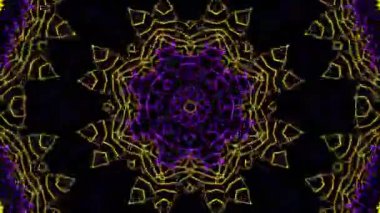 Psikedelik Kaleydoskop Patlaması simetrik kaleydoskop şekilleri patlıyor ve canlı renklerle beatendly döngülerde şekil değiştiriyor