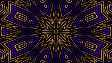 Psikedelik Kaleydoskop Patlaması simetrik kaleydoskop şekilleri patlıyor ve canlı renklerle beatendly döngülerde şekil değiştiriyor