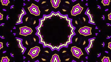 Psikedelik Kaleydoskop Patlaması simetrik kaleydoskop şekilleri patlıyor ve canlı renklerle beatendly döngülerde şekil değiştiriyor