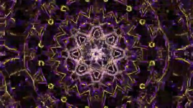 Psikedelik Kaleydoskop Patlaması simetrik kaleydoskop şekilleri patlıyor ve canlı renklerle beatendly döngülerde şekil değiştiriyor