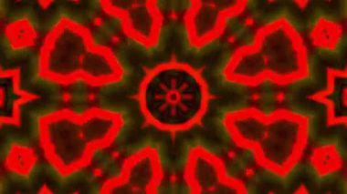 Psikedelik Kaleydoskop Patlaması simetrik kaleydoskop şekilleri patlıyor ve canlı renklerle beatendly döngülerde şekil değiştiriyor