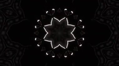 Psikedelik Kaleydoskop Patlaması simetrik kaleydoskop şekilleri patlıyor ve canlı renklerle beatendly döngülerde şekil değiştiriyor