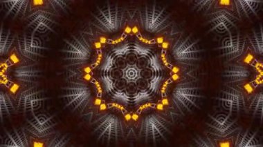 Psikedelik Kaleydoskop Patlaması simetrik kaleydoskop şekilleri patlıyor ve canlı renklerle beatendly döngülerde şekil değiştiriyor
