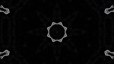 Psikedelik Kaleydoskop Patlaması simetrik kaleydoskop şekilleri patlıyor ve canlı renklerle beatendly döngülerde şekil değiştiriyor