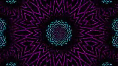 Psikedelik Kaleydoskop Patlaması simetrik kaleydoskop şekilleri patlıyor ve canlı renklerle beatendly döngülerde şekil değiştiriyor