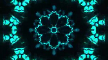 Psikedelik Kaleydoskop Patlaması simetrik kaleydoskop şekilleri patlıyor ve canlı renklerle beatendly döngülerde şekil değiştiriyor