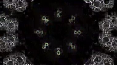 Psikedelik Kaleydoskop Patlaması simetrik kaleydoskop şekilleri patlıyor ve canlı renklerle beatendly döngülerde şekil değiştiriyor