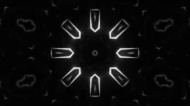 Psikedelik Kaleydoskop Patlaması simetrik kaleydoskop şekilleri patlıyor ve canlı renklerle beatendly döngülerde şekil değiştiriyor