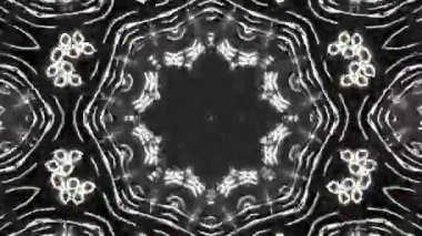 Psikedelik Kaleydoskop Patlaması simetrik kaleydoskop şekilleri patlıyor ve canlı renklerle beatendly döngülerde şekil değiştiriyor