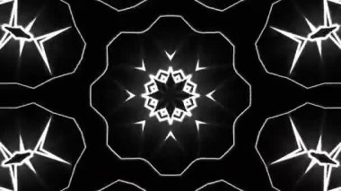 Psikedelik Kaleydoskop Patlaması simetrik kaleydoskop şekilleri patlıyor ve canlı renklerle beatendly döngülerde şekil değiştiriyor