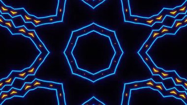 Psikedelik Kaleydoskop Patlaması simetrik kaleydoskop şekilleri patlıyor ve canlı renklerle beatendly döngülerde şekil değiştiriyor