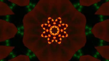 Psikedelik Kaleydoskop Patlaması simetrik kaleydoskop şekilleri patlıyor ve canlı renklerle beatendly döngülerde şekil değiştiriyor