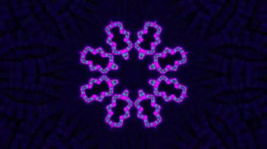 Psikedelik Kaleydoskop Patlaması simetrik kaleydoskop şekilleri patlıyor ve canlı renklerle beatendly döngülerde şekil değiştiriyor