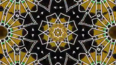 Psikedelik Kaleydoskop Patlaması simetrik kaleydoskop şekilleri patlıyor ve canlı renklerle beatendly döngülerde şekil değiştiriyor