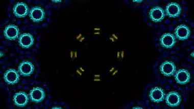 Psikedelik Kaleydoskop Patlaması simetrik kaleydoskop şekilleri patlıyor ve canlı renklerle beatendly döngülerde şekil değiştiriyor