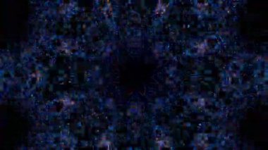 Psikedelik Kaleydoskop Patlaması simetrik kaleydoskop şekilleri patlıyor ve canlı renklerle beatendly döngülerde şekil değiştiriyor