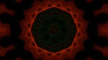 Psikedelik Kaleydoskop Patlaması simetrik kaleydoskop şekilleri patlıyor ve canlı renklerle beatendly döngülerde şekil değiştiriyor