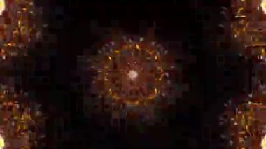 Psikedelik Kaleydoskop Patlaması simetrik kaleydoskop şekilleri patlıyor ve canlı renklerle beatendly döngülerde şekil değiştiriyor