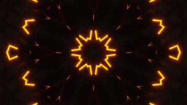 Psikedelik Kaleydoskop Patlaması simetrik kaleydoskop şekilleri patlıyor ve canlı renklerle beatendly döngülerde şekil değiştiriyor