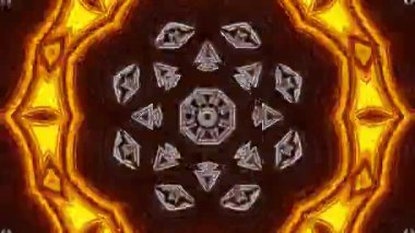 Psikedelik Kaleydoskop Patlaması simetrik kaleydoskop şekilleri patlıyor ve canlı renklerle beatendly döngülerde şekil değiştiriyor