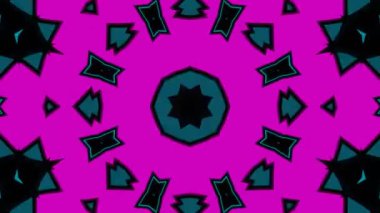 Psikedelik Kaleydoskop Patlaması simetrik kaleydoskop şekilleri patlıyor ve canlı renklerle beatendly döngülerde şekil değiştiriyor