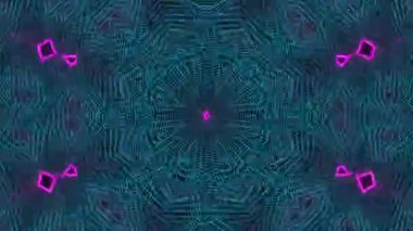 Psikedelik Kaleydoskop Patlaması simetrik kaleydoskop şekilleri patlıyor ve canlı renklerle beatendly döngülerde şekil değiştiriyor