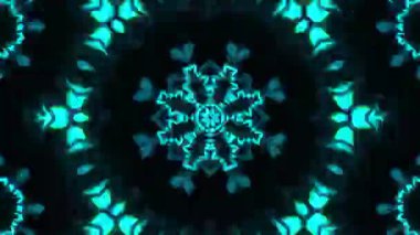 Psikedelik Kaleydoskop Patlaması simetrik kaleydoskop şekilleri patlıyor ve canlı renklerle beatendly döngülerde şekil değiştiriyor