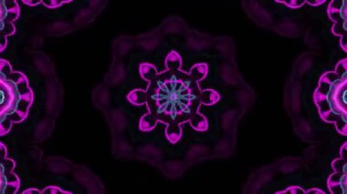 Psikedelik Kaleydoskop Patlaması simetrik kaleydoskop şekilleri patlıyor ve canlı renklerle beatendly döngülerde şekil değiştiriyor