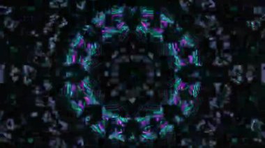 Psikedelik Kaleydoskop Patlaması simetrik kaleydoskop şekilleri patlıyor ve canlı renklerle beatendly döngülerde şekil değiştiriyor