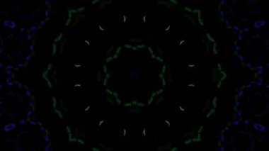 Psikedelik Kaleydoskop Patlaması simetrik kaleydoskop şekilleri patlıyor ve canlı renklerle beatendly döngülerde şekil değiştiriyor